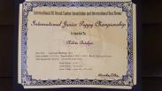 NIKITA BETELGES IN UNITED STATES BECOME INTERNATIONAL JUNIOR PUPPY CHAMPIONSHIP WINNER